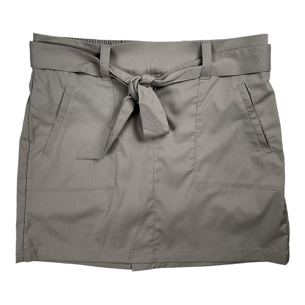 Kyodan Girl’s Pinstripe Taupe/White Belted Skort -‎ Size Girl’s Large Pockets